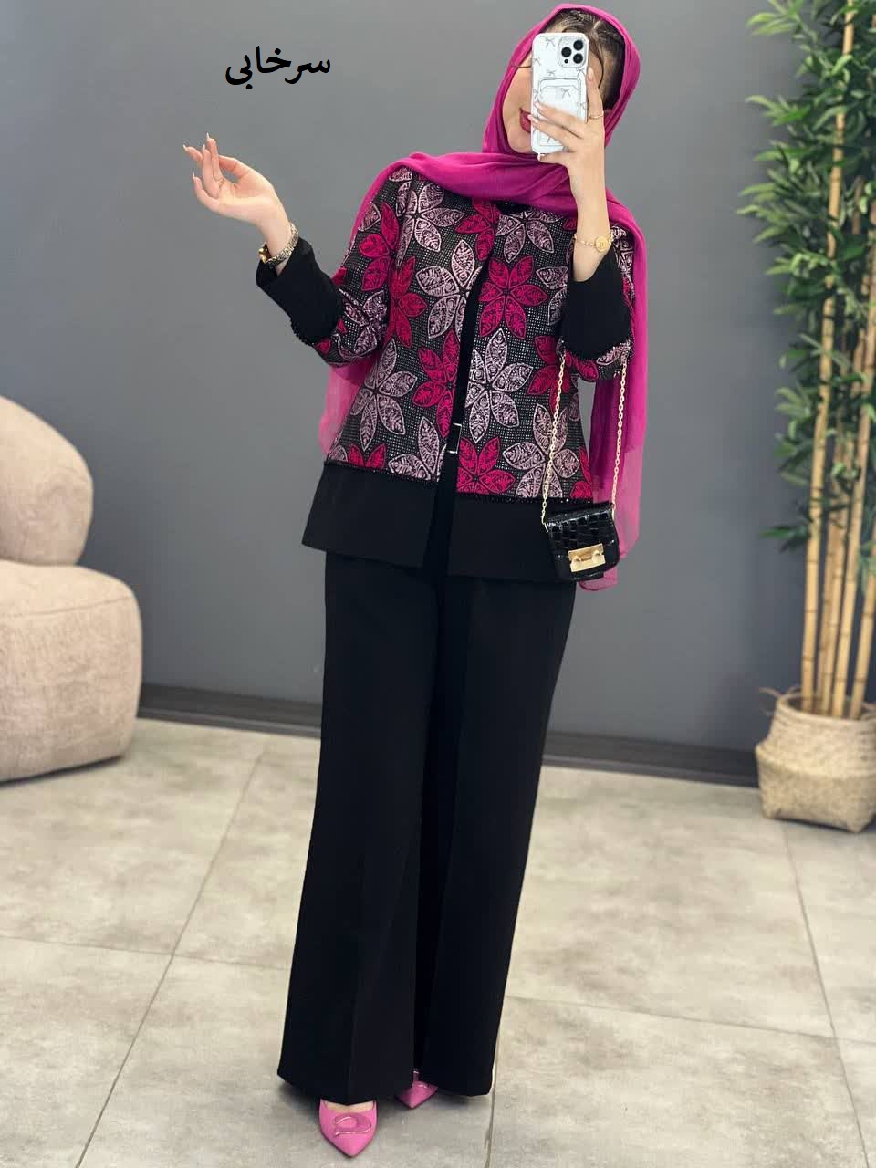 1275- کت مزونی گلی