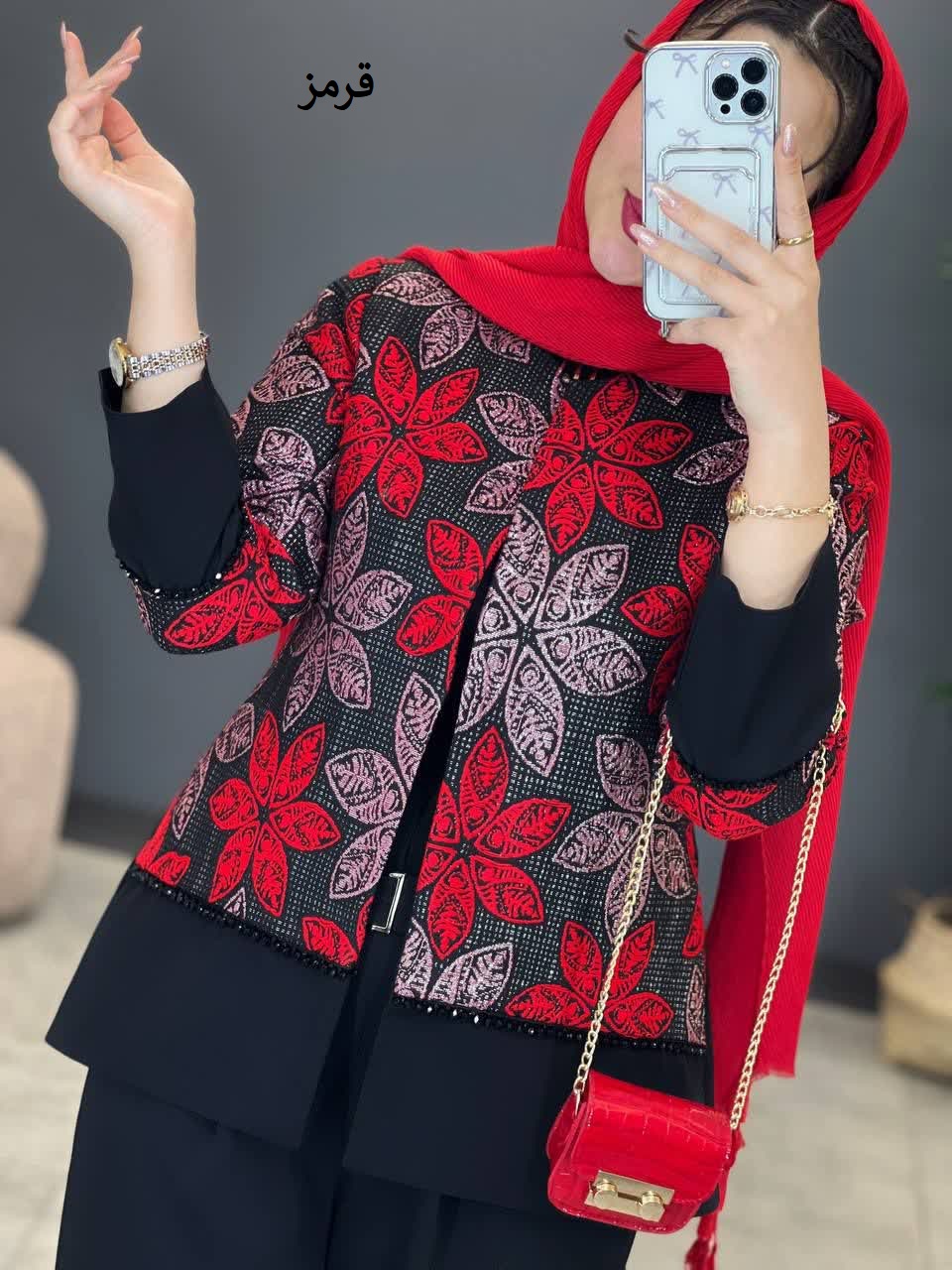 1275- کت مزونی گلی