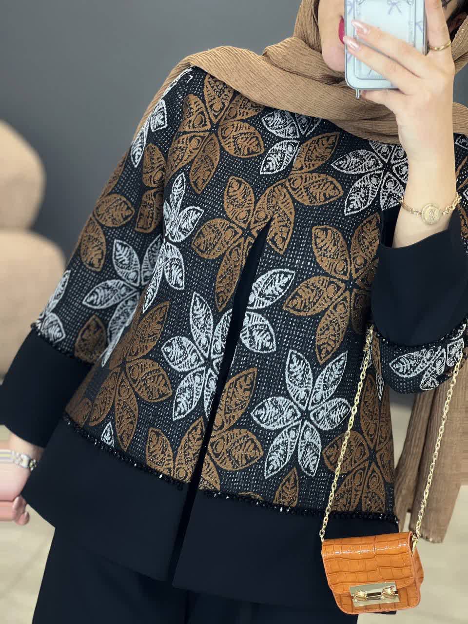 1275- کت مزونی گلی