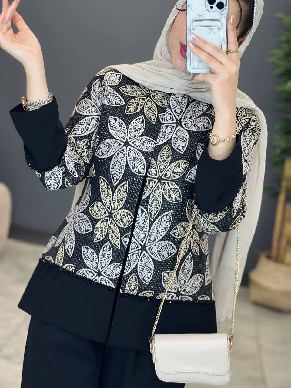 1275- کت مزونی گلی