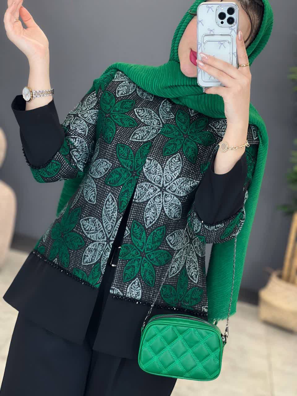 1275- کت مزونی گلی