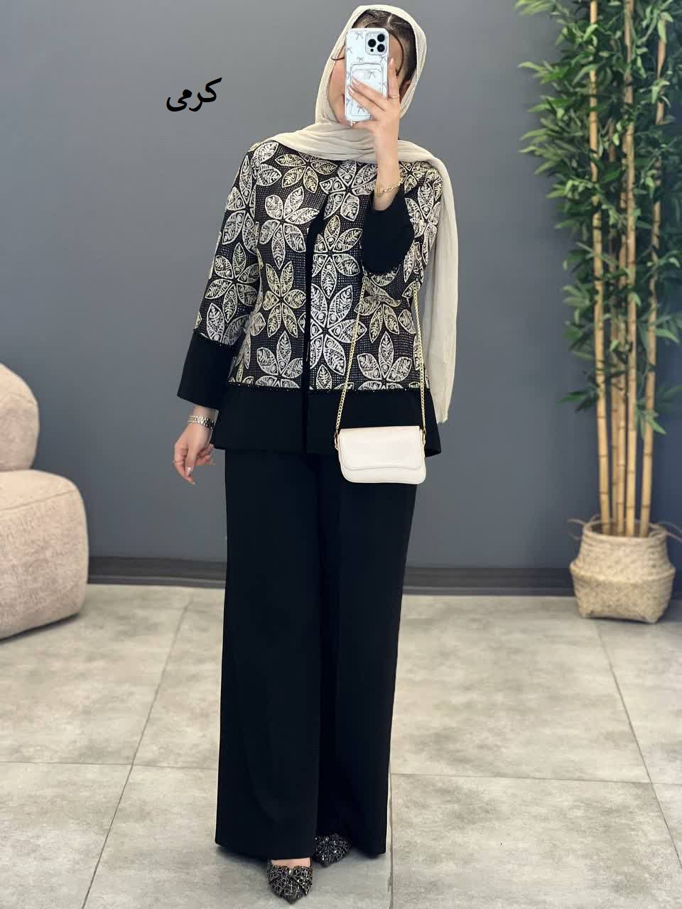 1275- کت مزونی گلی