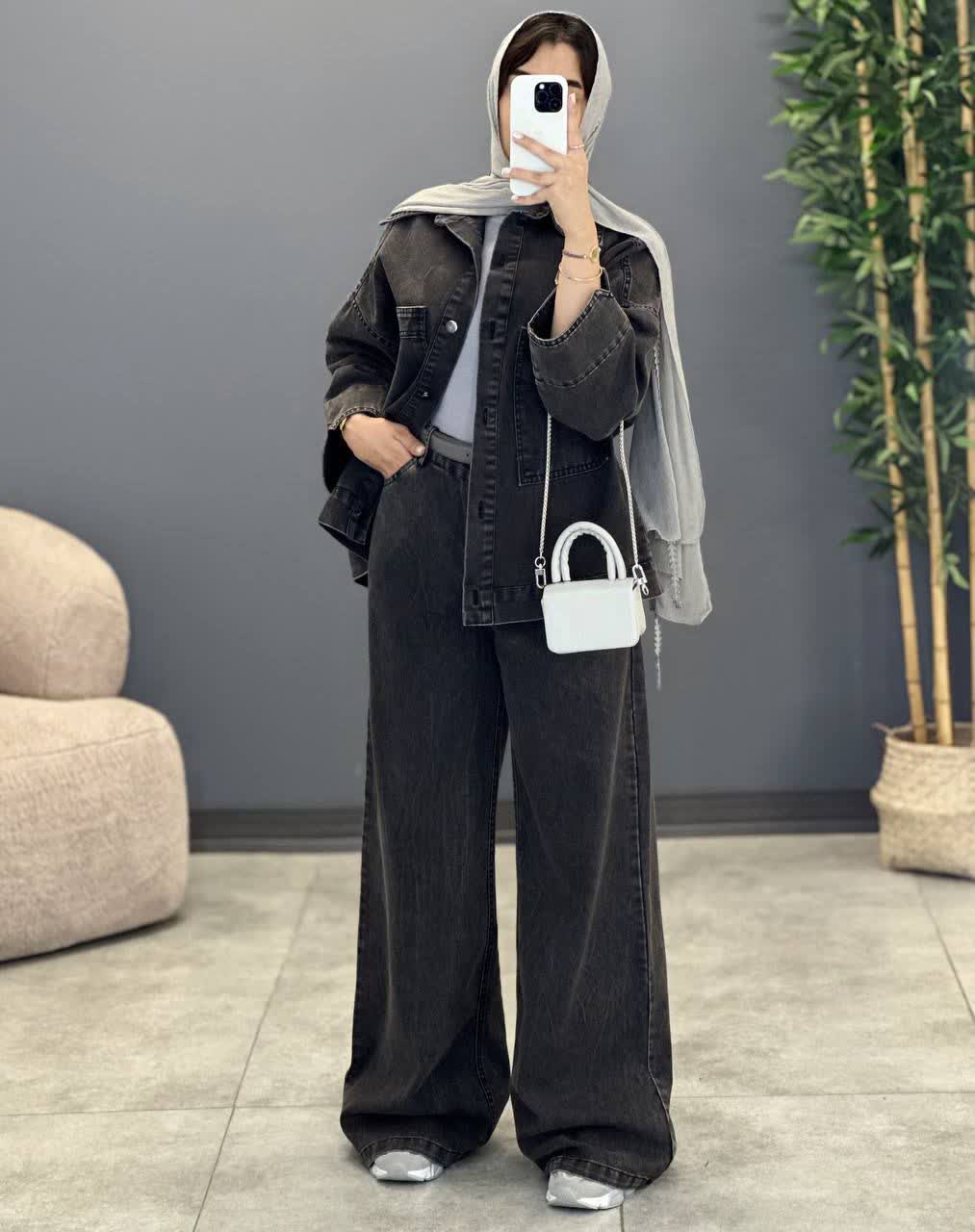 1287-ست کت و شلوار جین