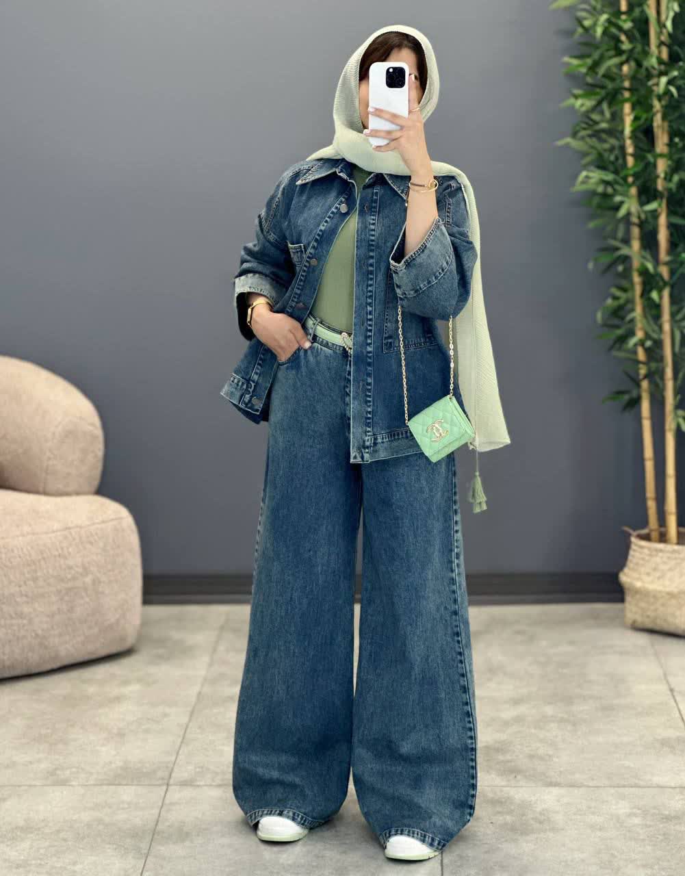 1287-ست کت و شلوار جین