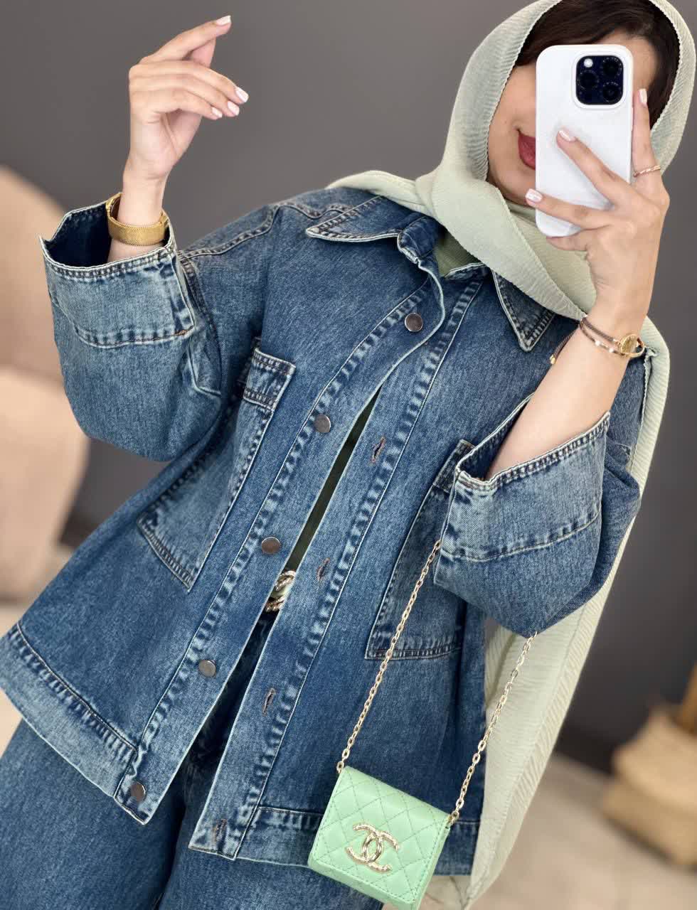 1287-ست کت و شلوار جین