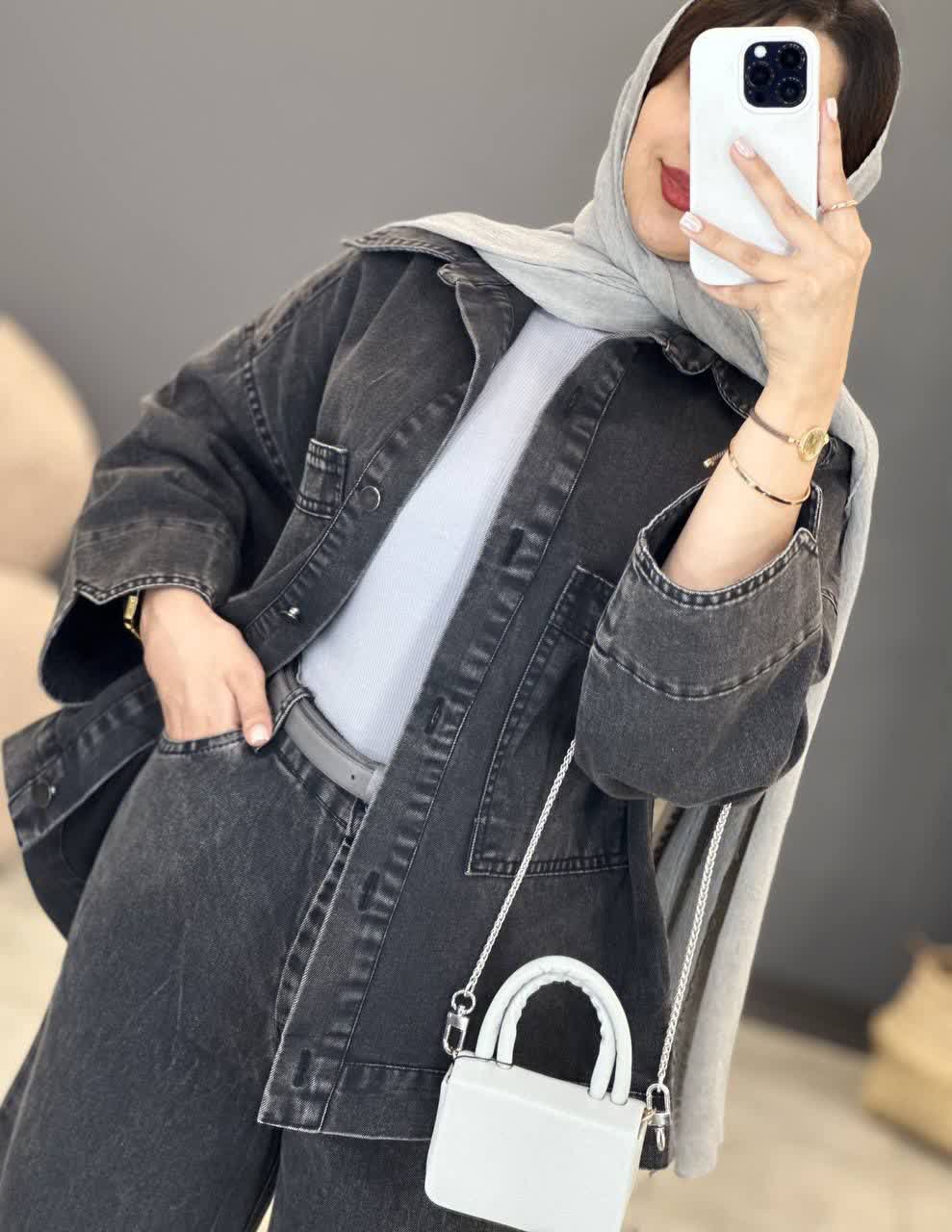 1287-ست کت و شلوار جین