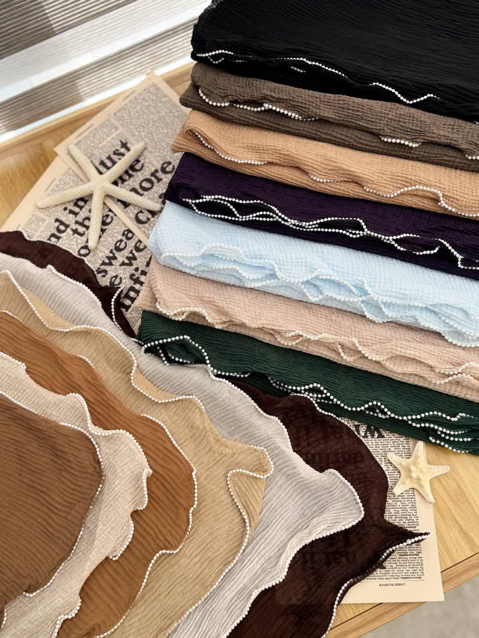 1292- شال لبه مروارید