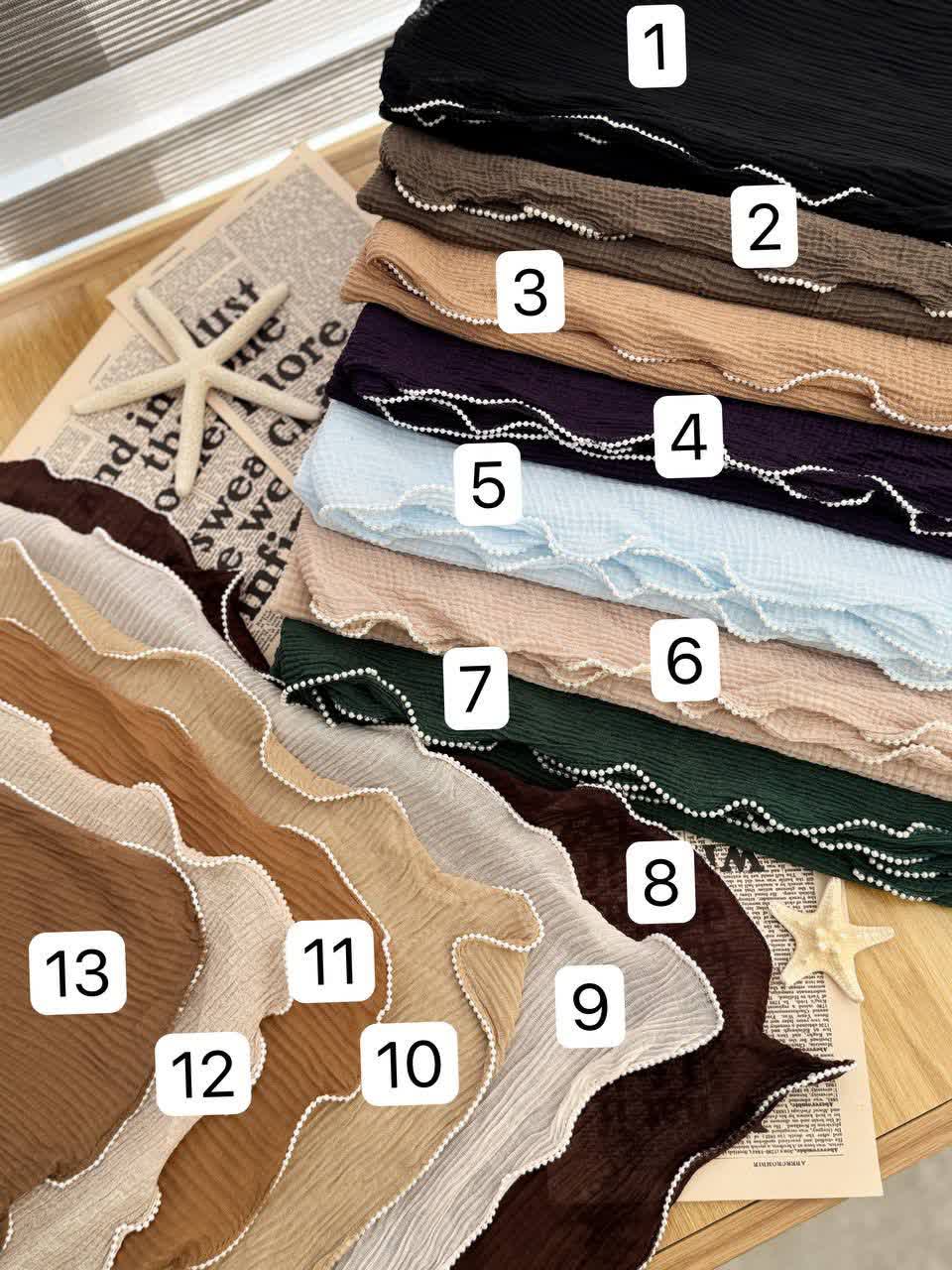 1292- شال لبه مروارید