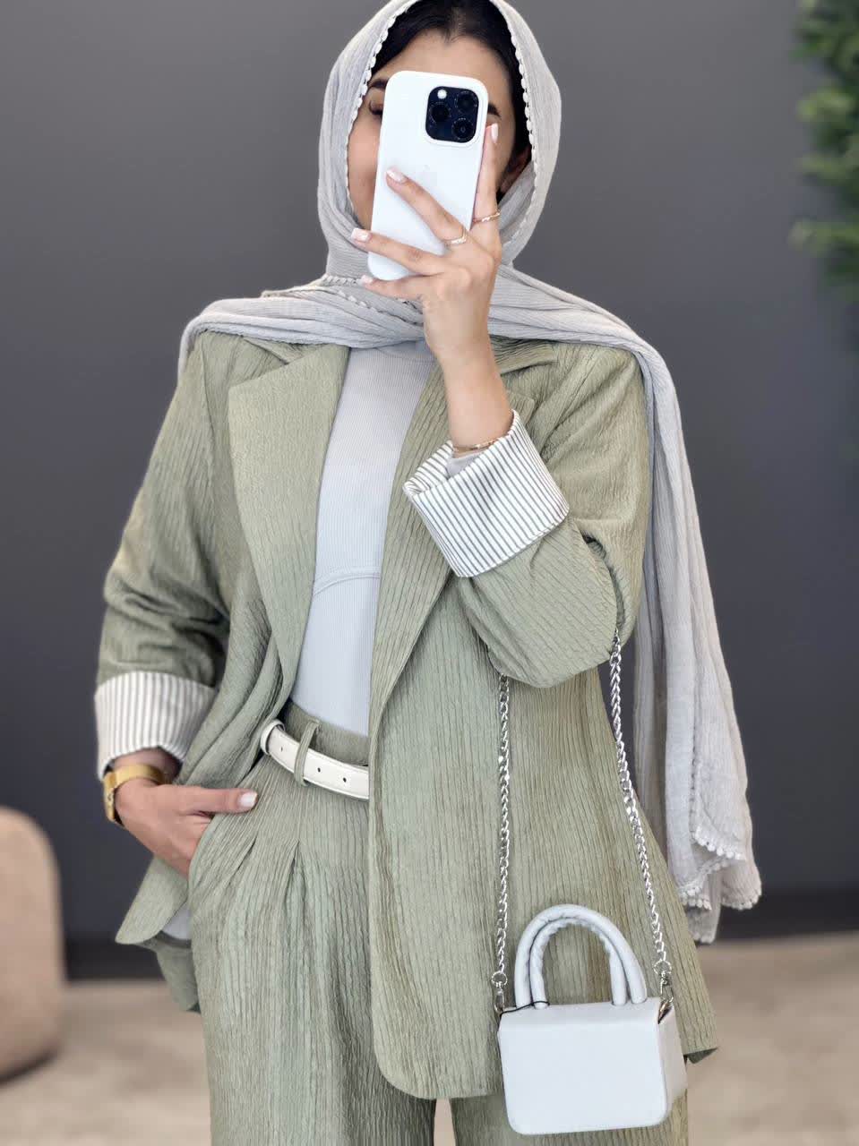 1303- ست کت و شلوار بامبو