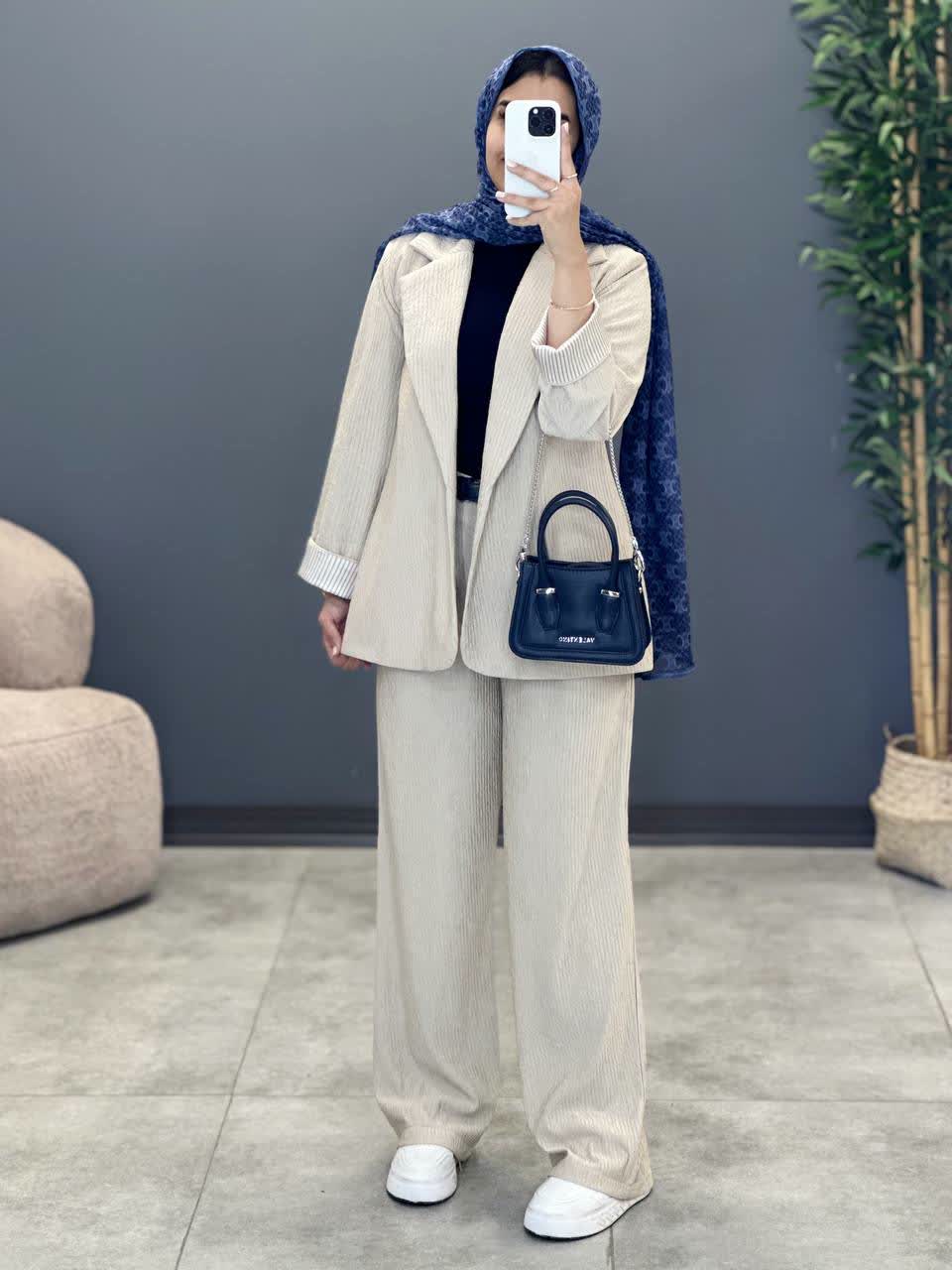 1303- ست کت و شلوار بامبو