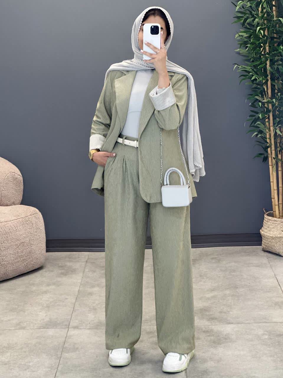 1303- ست کت و شلوار بامبو