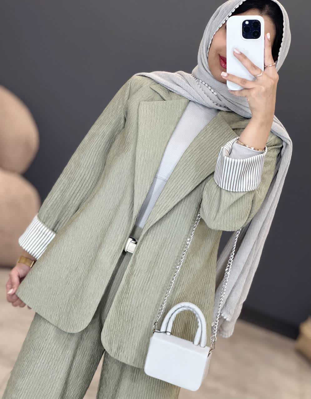 1303- ست کت و شلوار بامبو