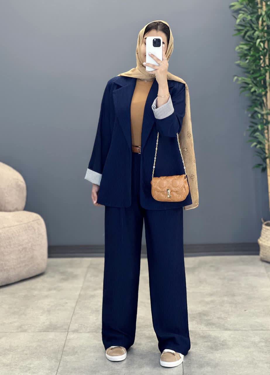 1303- ست کت و شلوار بامبو