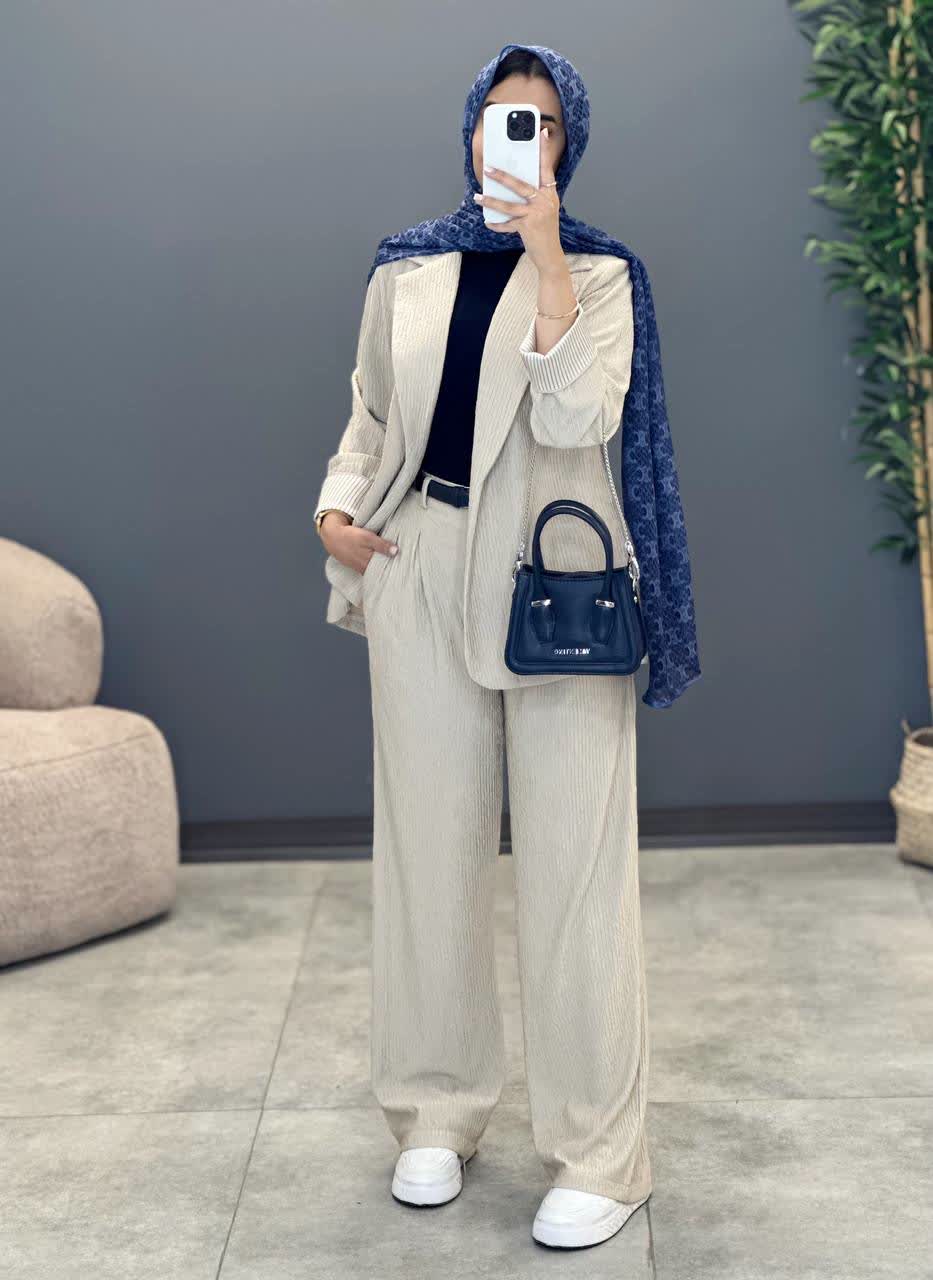 1303- ست کت و شلوار بامبو