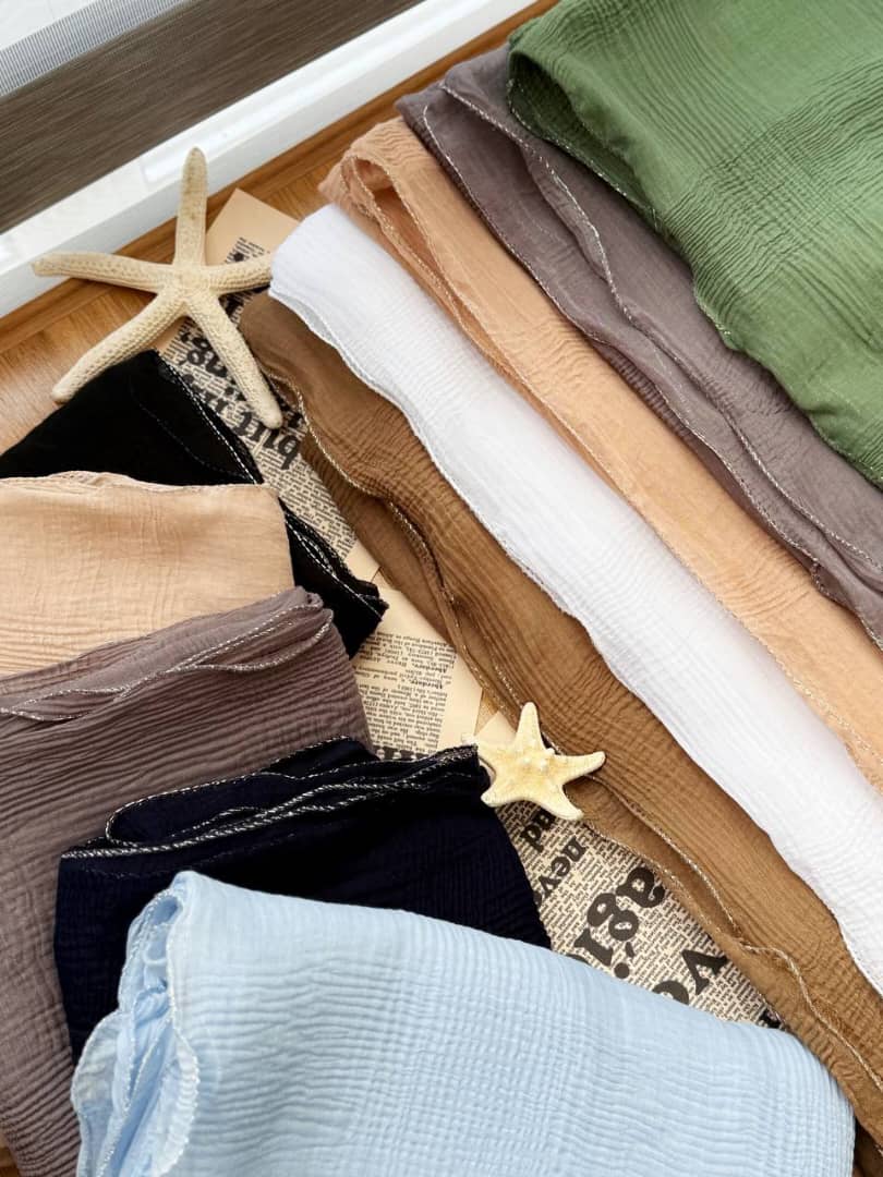 1347- شال پلیسه سوپر نخ