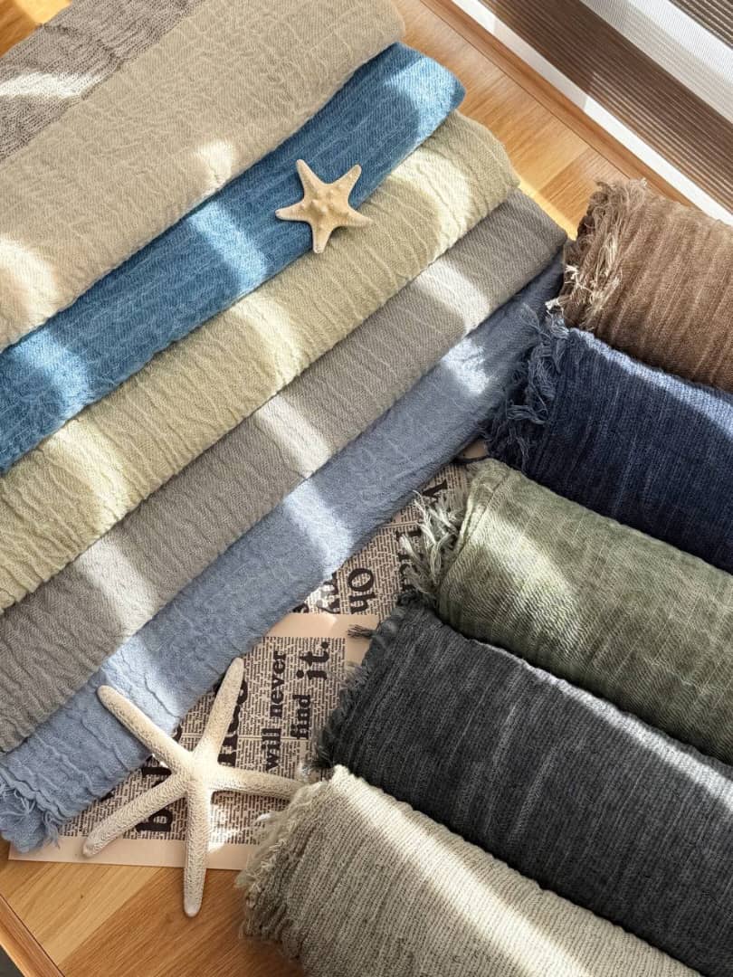 1363- شال کنفی ریش نیلا رز