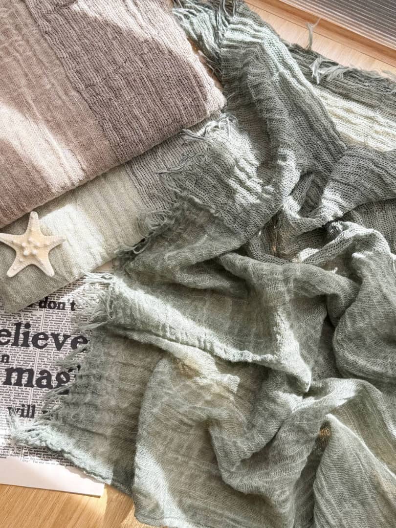 1363- شال کنفی ریش نیلا رز