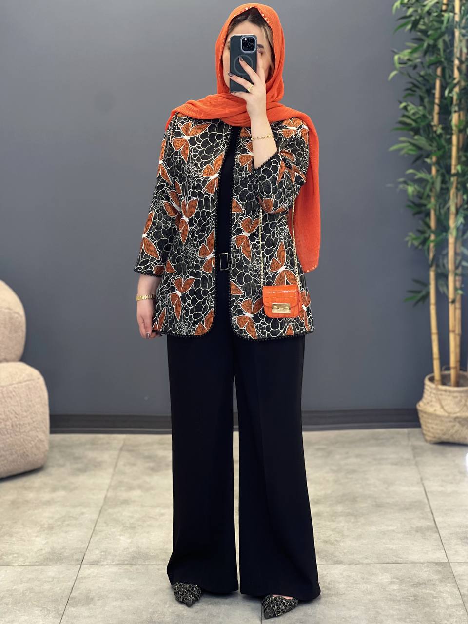 1360- کت ژاکارد پروانه