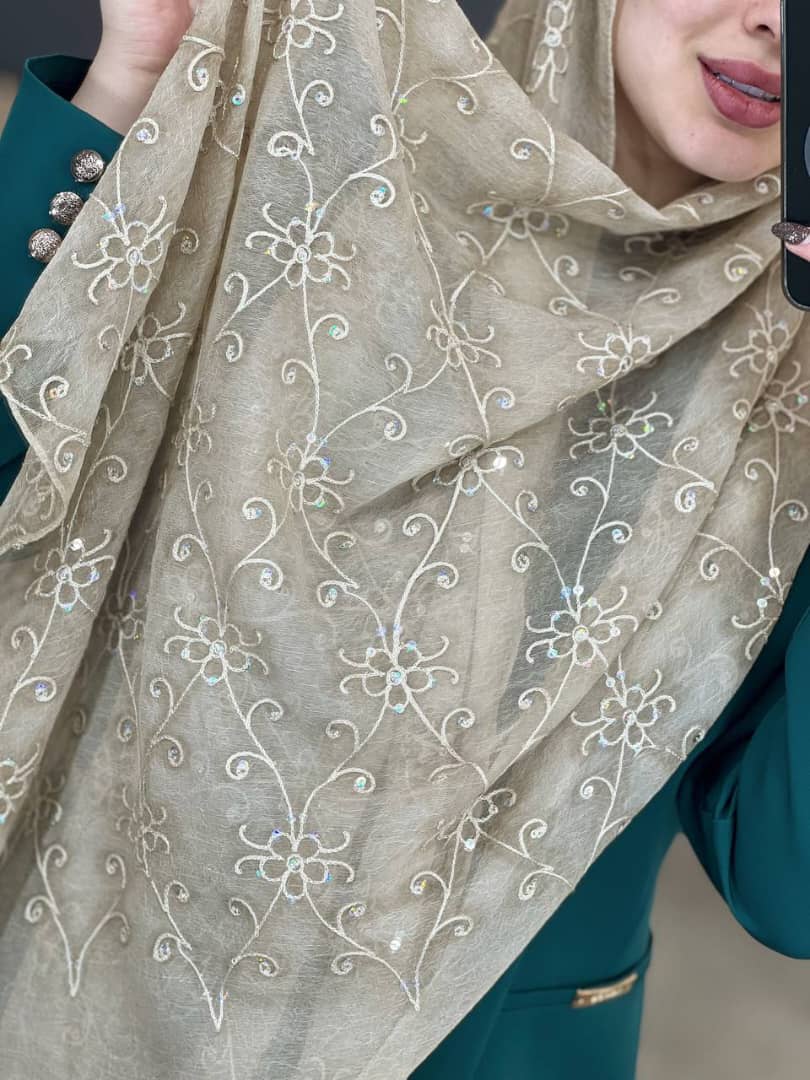 1368- شال مجلسی سنگدوزی