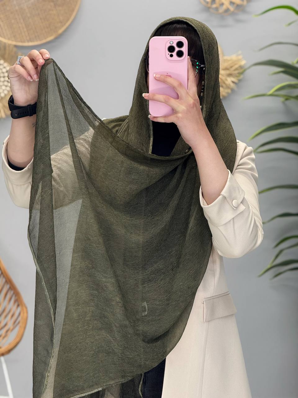 1369- شال ابریشم دور نوار