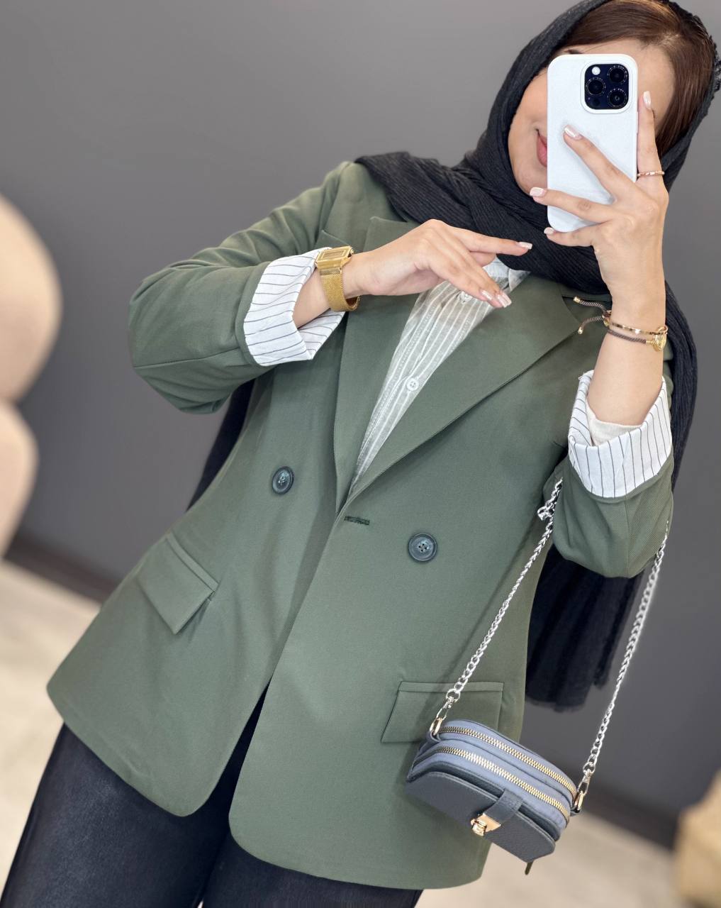 1357- کت کجراه آستین دیپلمات