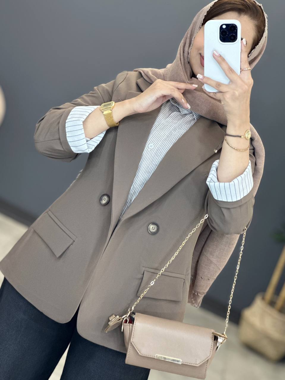 1357- کت کجراه آستین دیپلمات