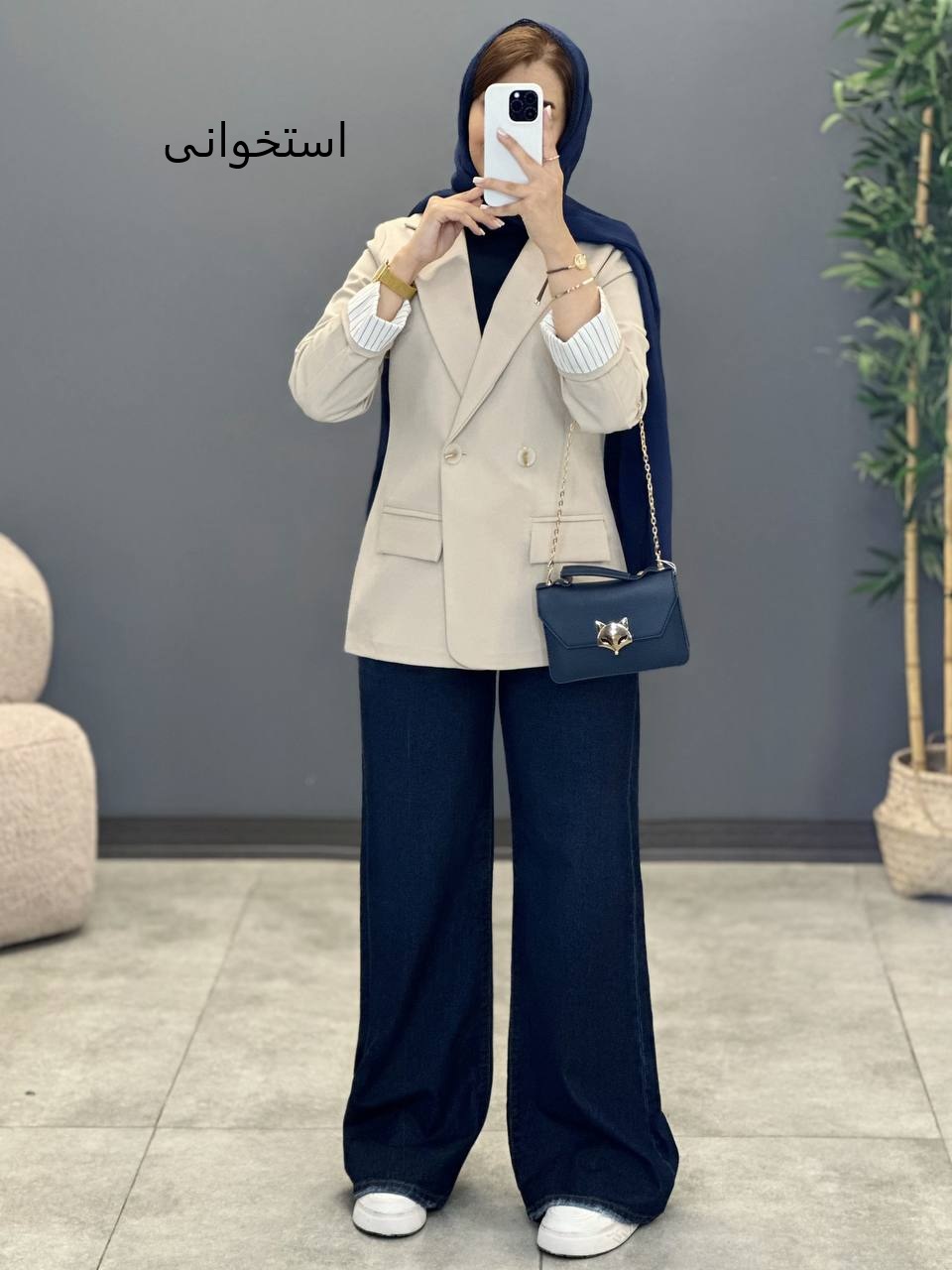 1357- کت کجراه آستین دیپلمات