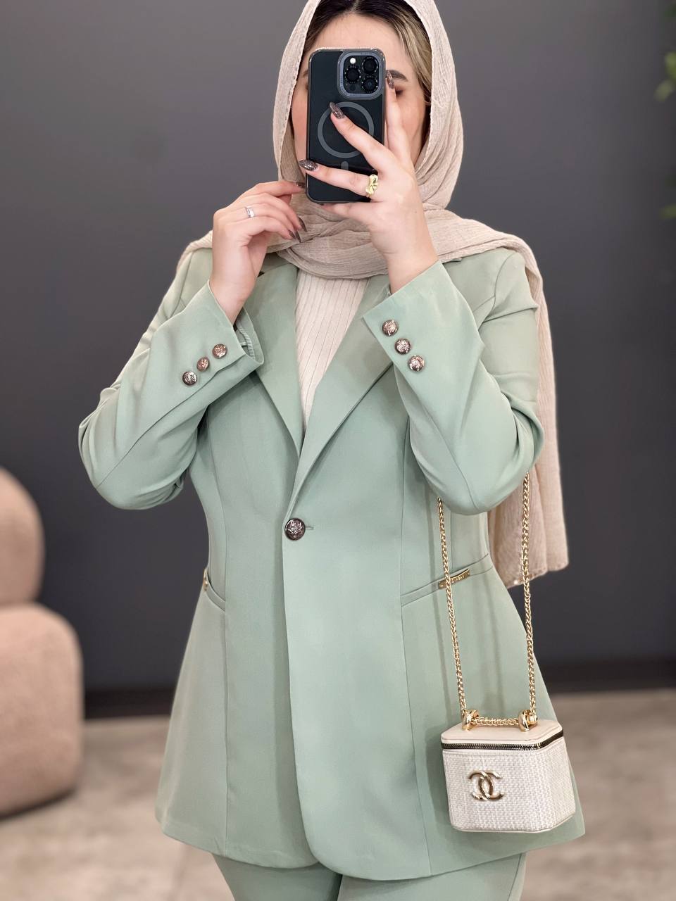 1377_ کت و شلوار جیب فلزی