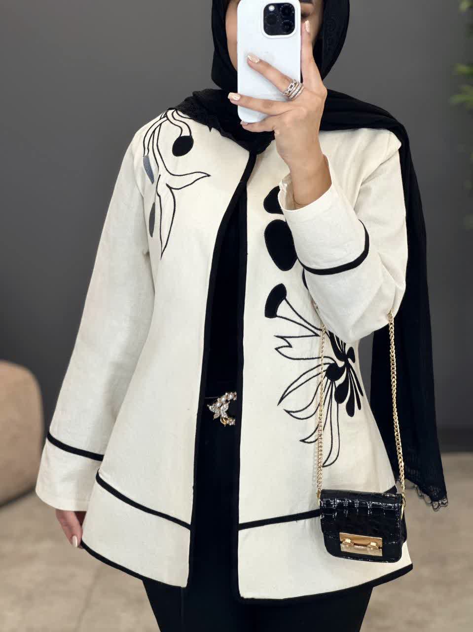 1398-کت لینن گلدوزی