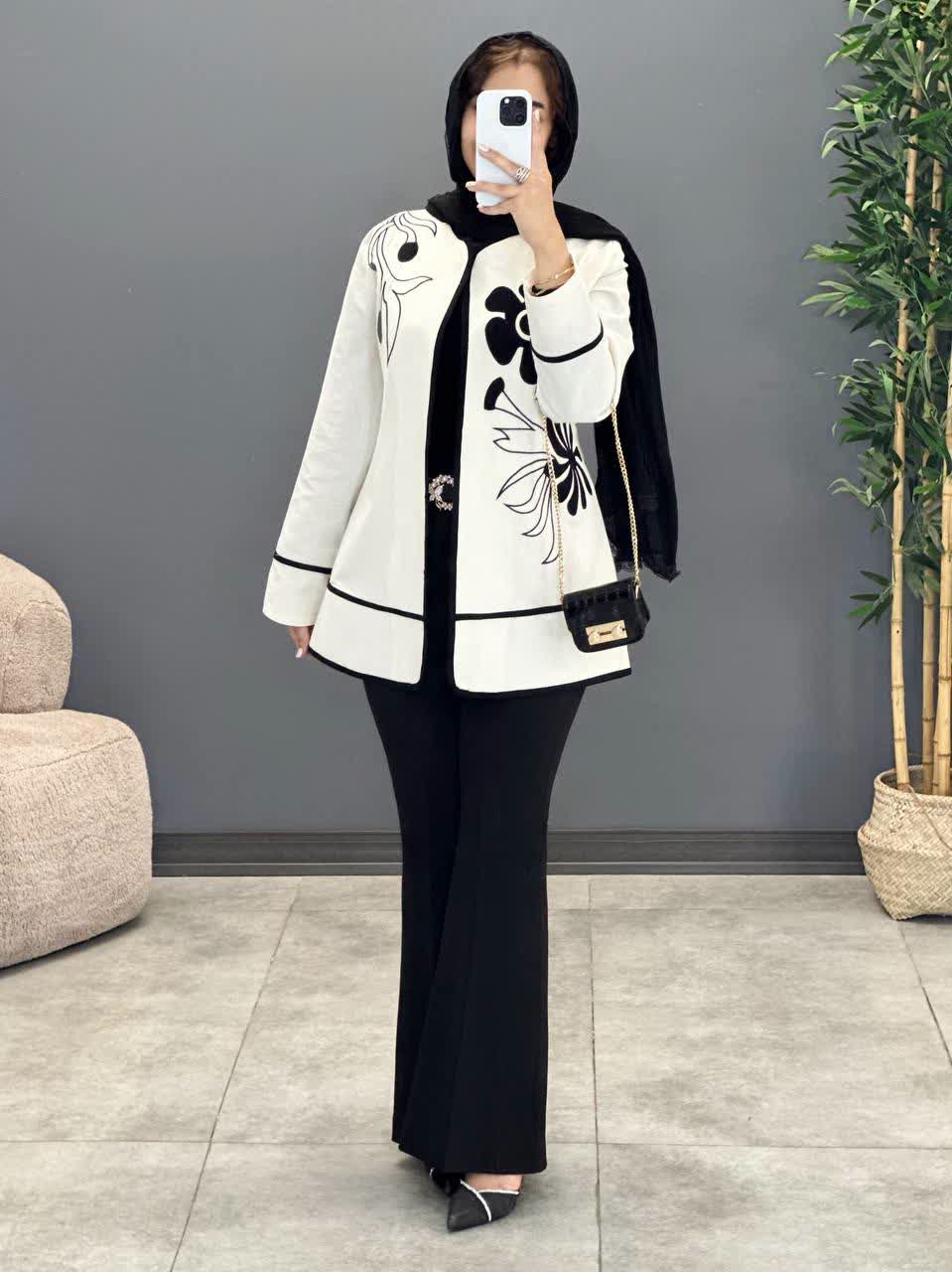 1398-کت لینن گلدوزی