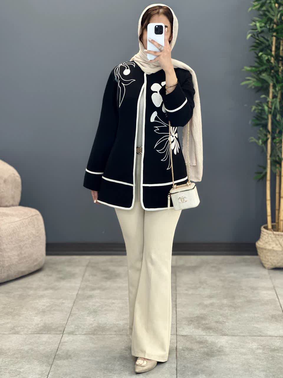 1398-کت لینن گلدوزی