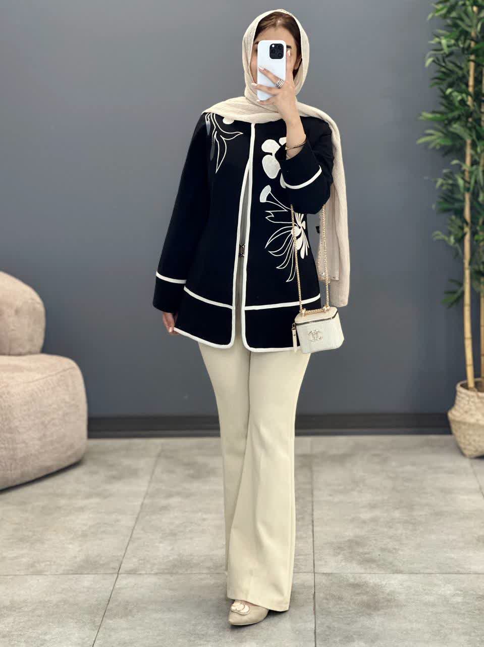 1398-کت لینن گلدوزی