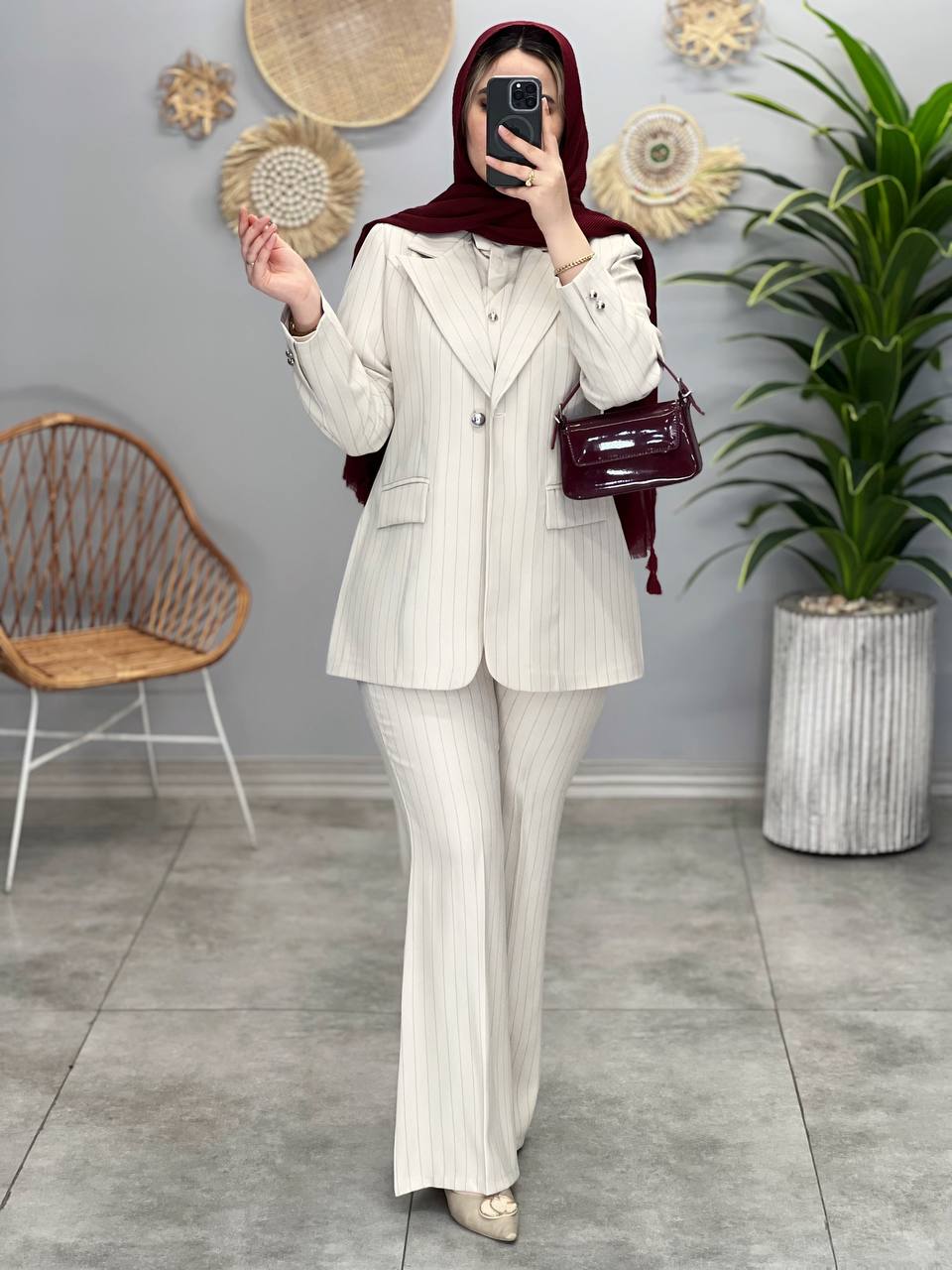 1421- ست سه تیکه مزونی تندیس