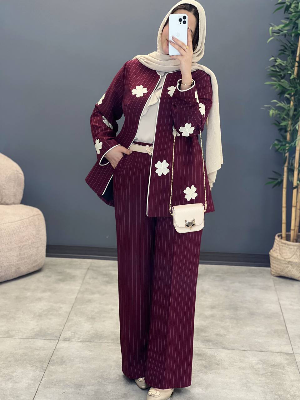 1434- ست کت و شلوار دیپلمات شکوفه