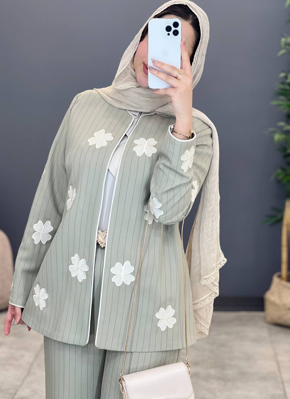 1434- ست کت و شلوار دیپلمات شکوفه