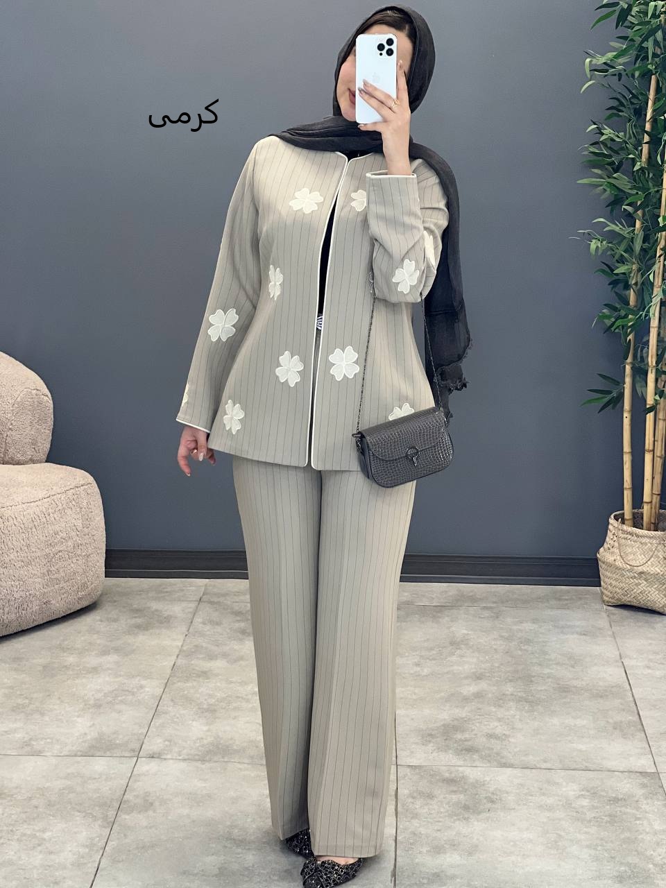 1434- ست کت و شلوار دیپلمات شکوفه