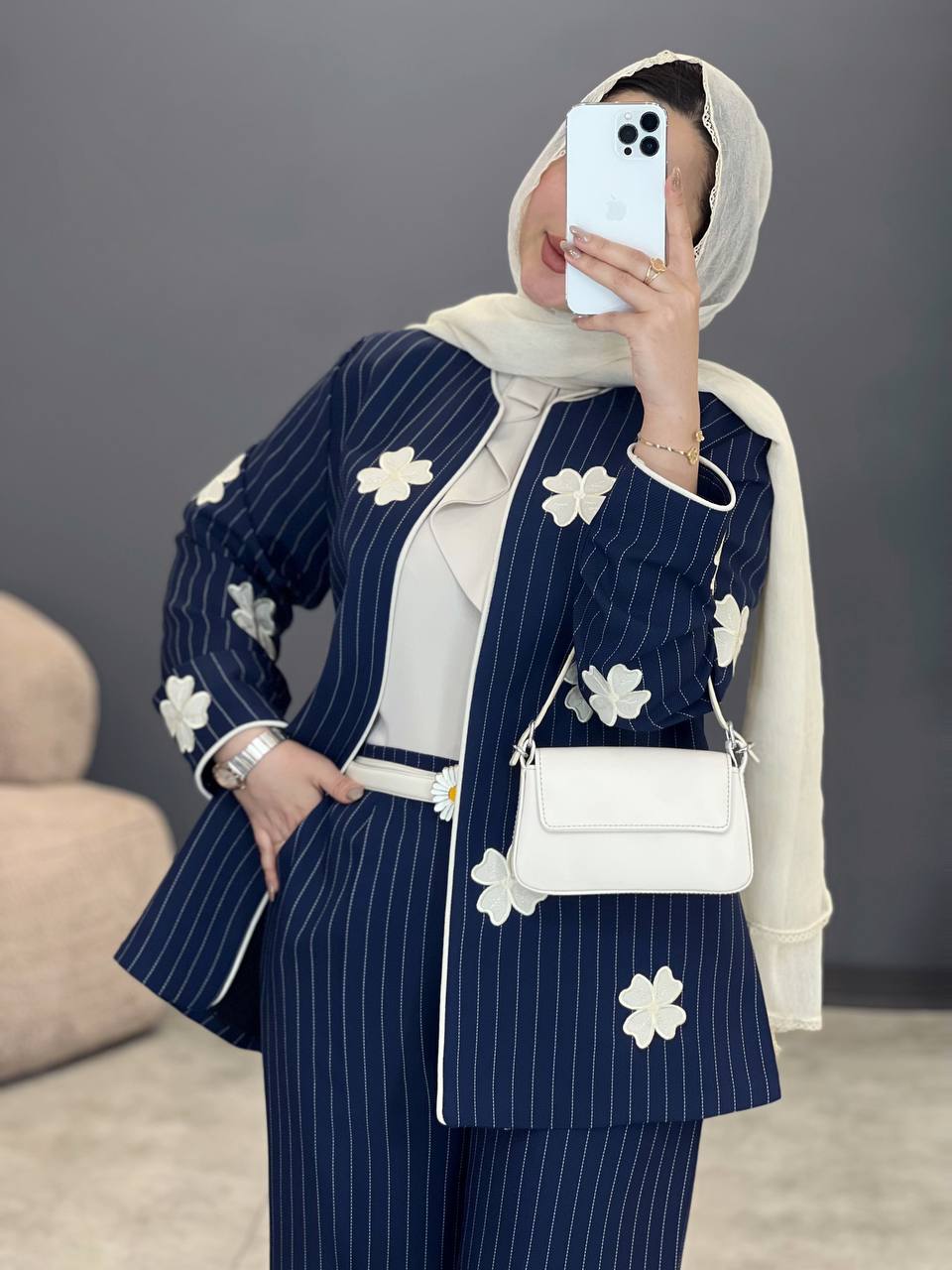 1434- ست کت و شلوار دیپلمات شکوفه