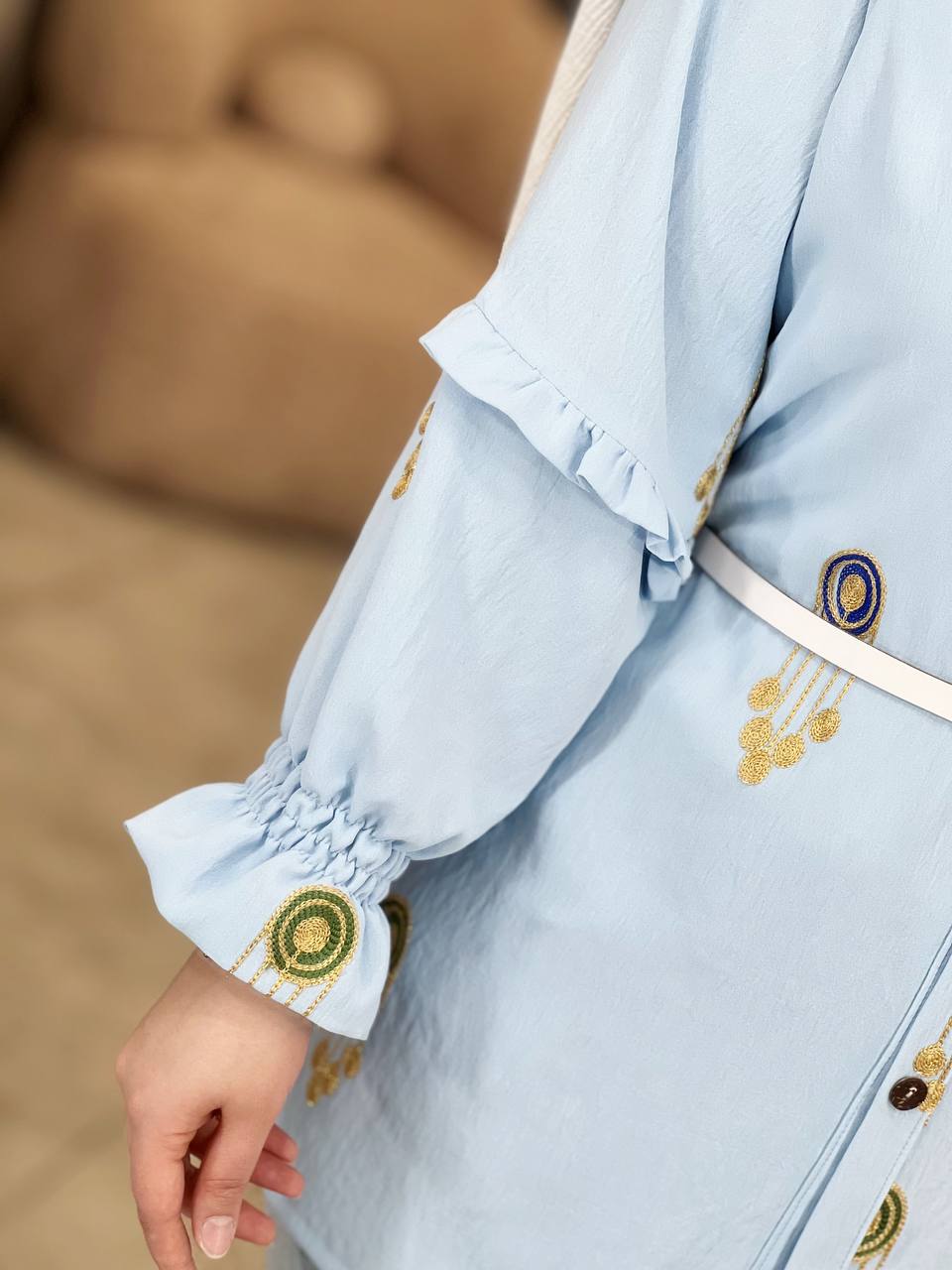 1452- شومیز آستین چین دار