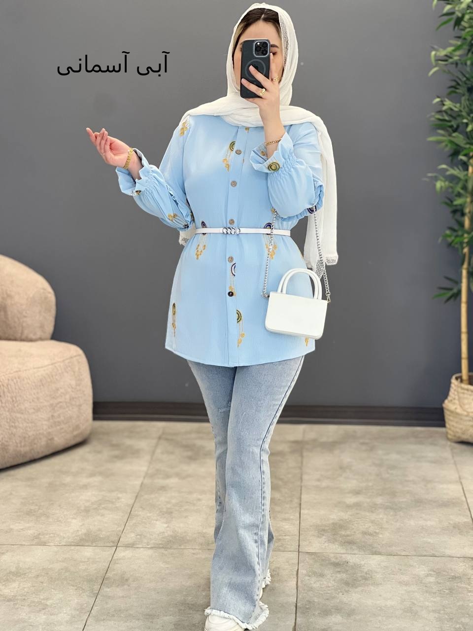 1452- شومیز آستین چین دار