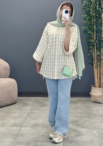 1467- شومیز مراکشی دو جیب