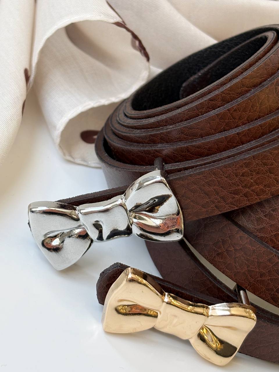 1489- کمربند چرم پاپیون