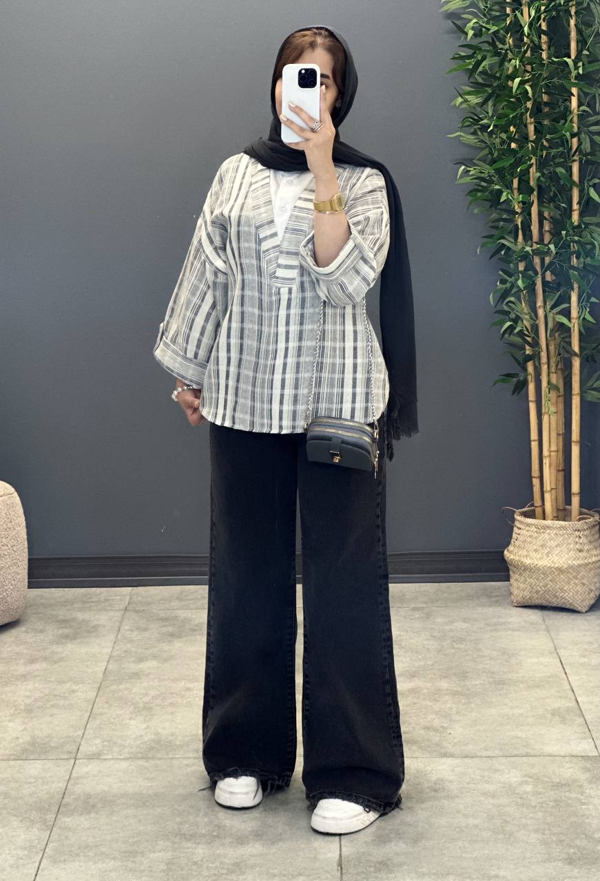 1492- شومیز ترکیبی لینن