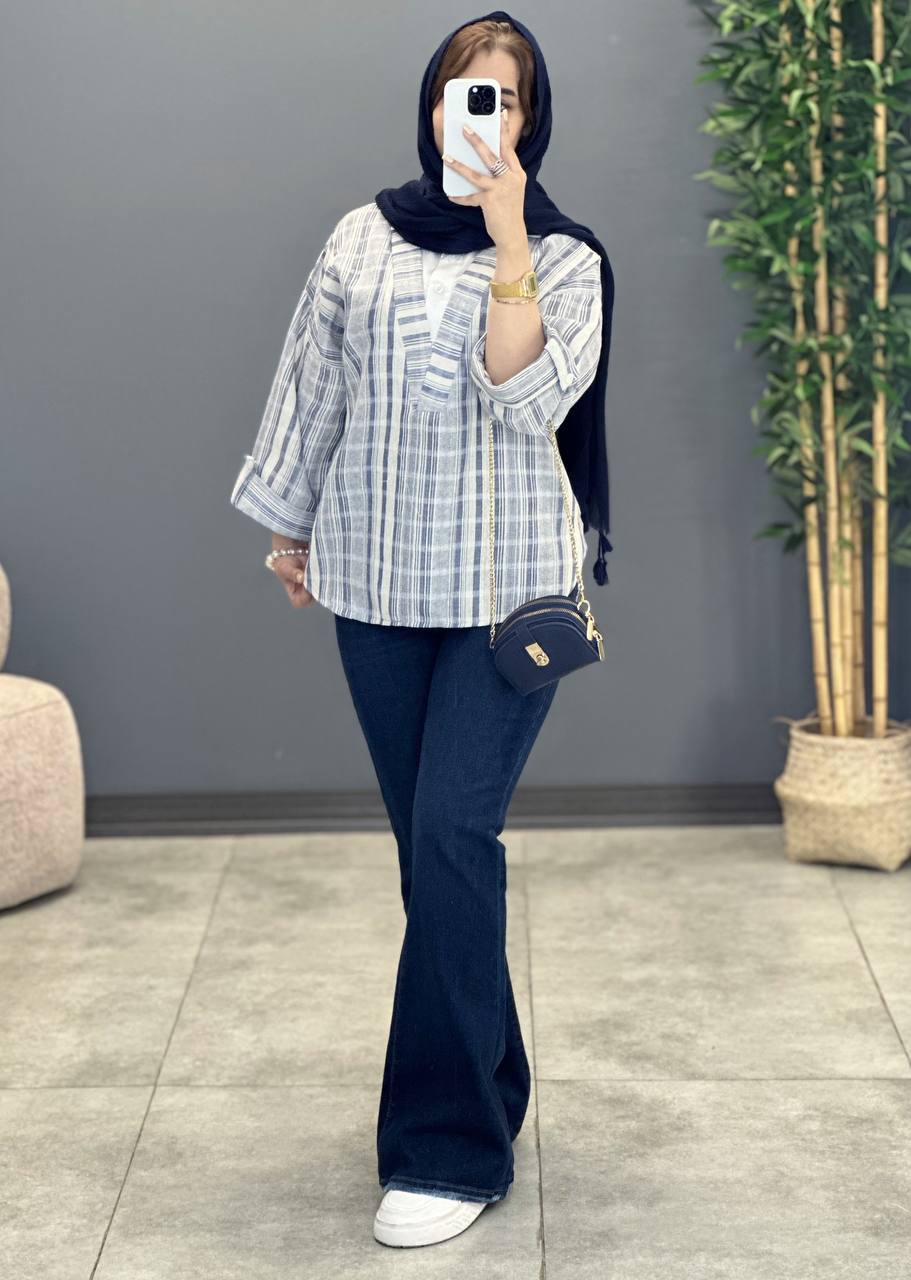 1492- شومیز ترکیبی لینن