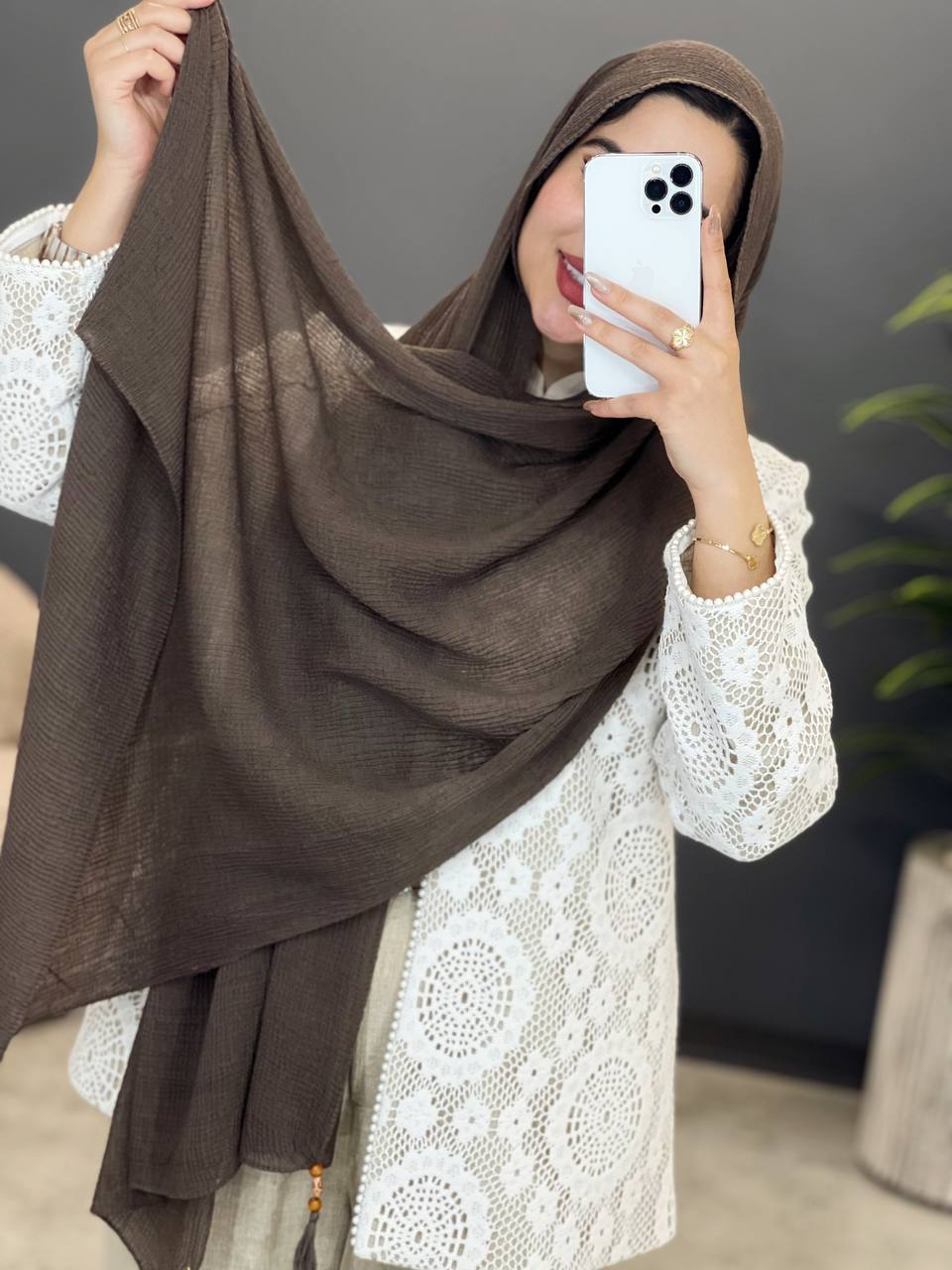 1516-شال پلیسه مهره چوبی