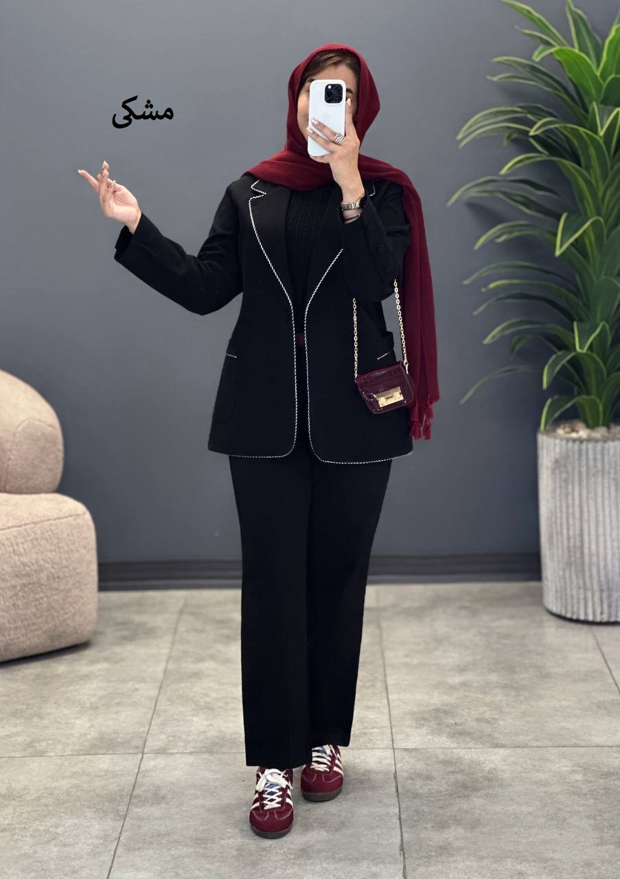 1534- کت و شلوار لینن مغزی دوزی