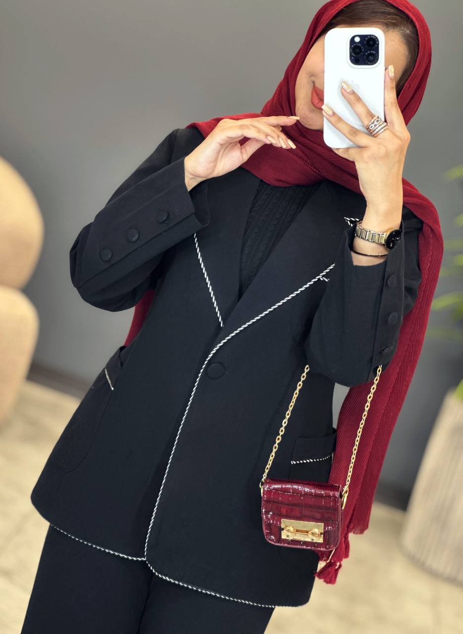 1534- کت و شلوار لینن مغزی دوزی