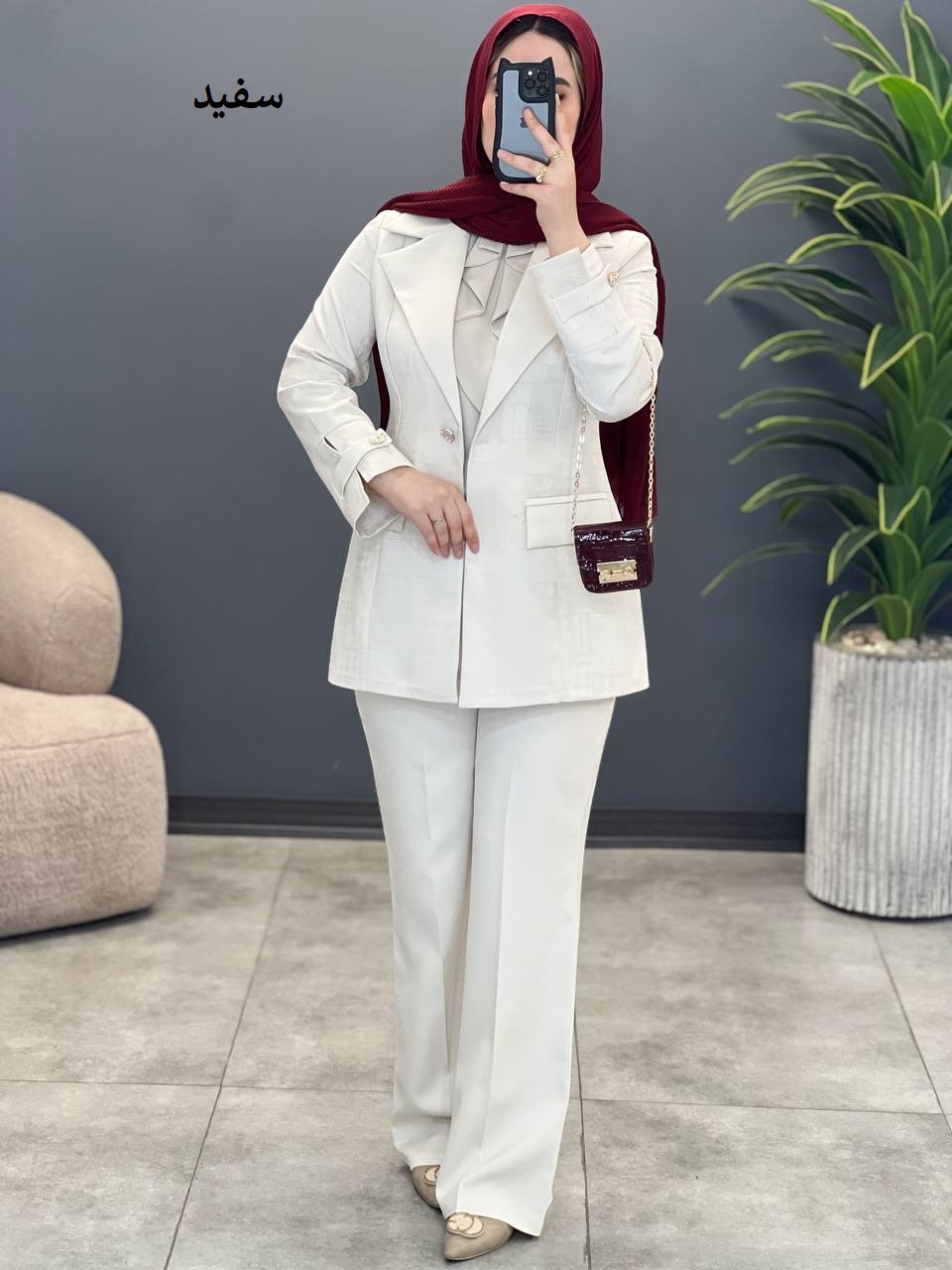 1535- کت و شلوار آستین دکمه