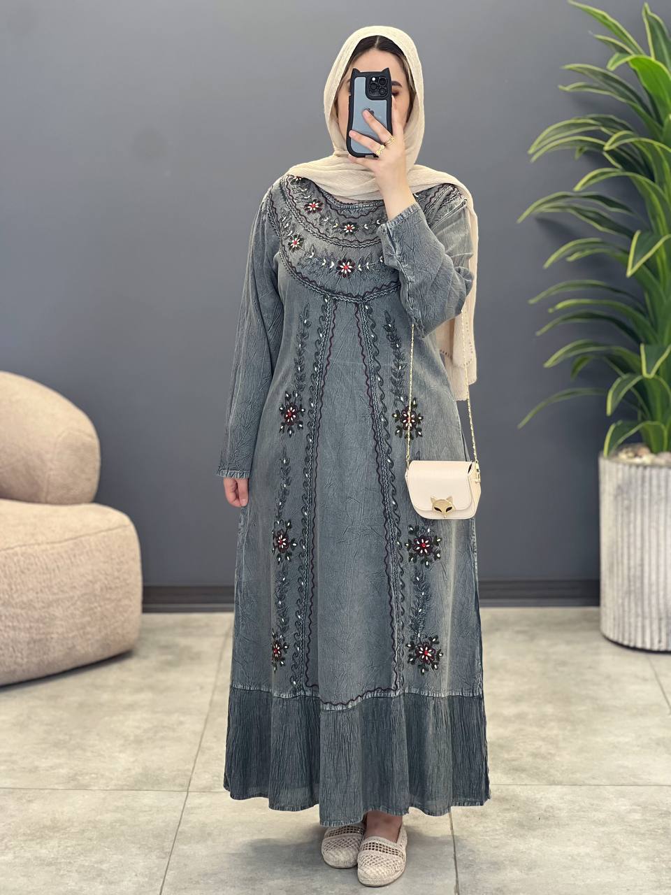 1544- پیراهن سنگشور نگین کاری