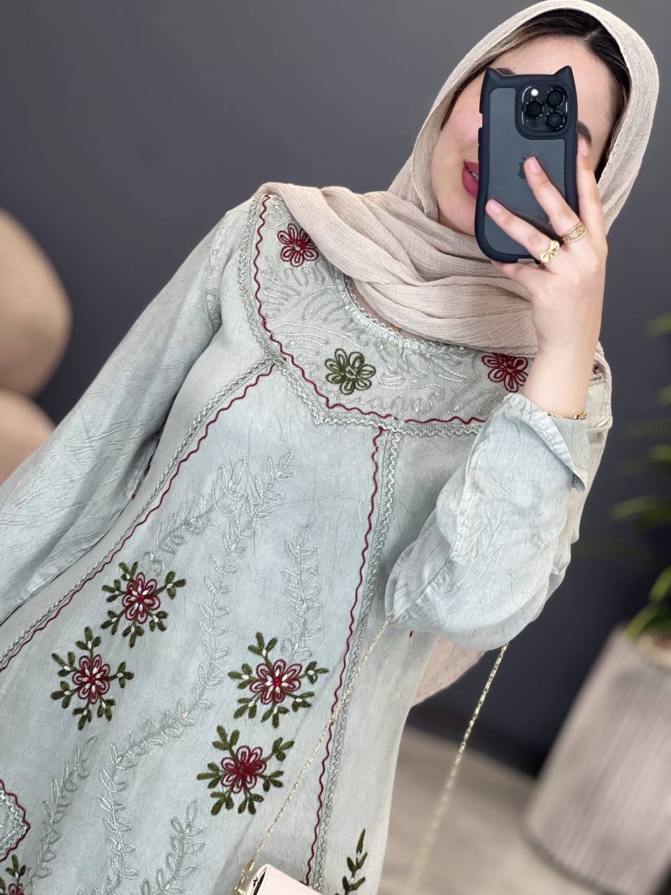 1544- پیراهن سنگشور نگین کاری