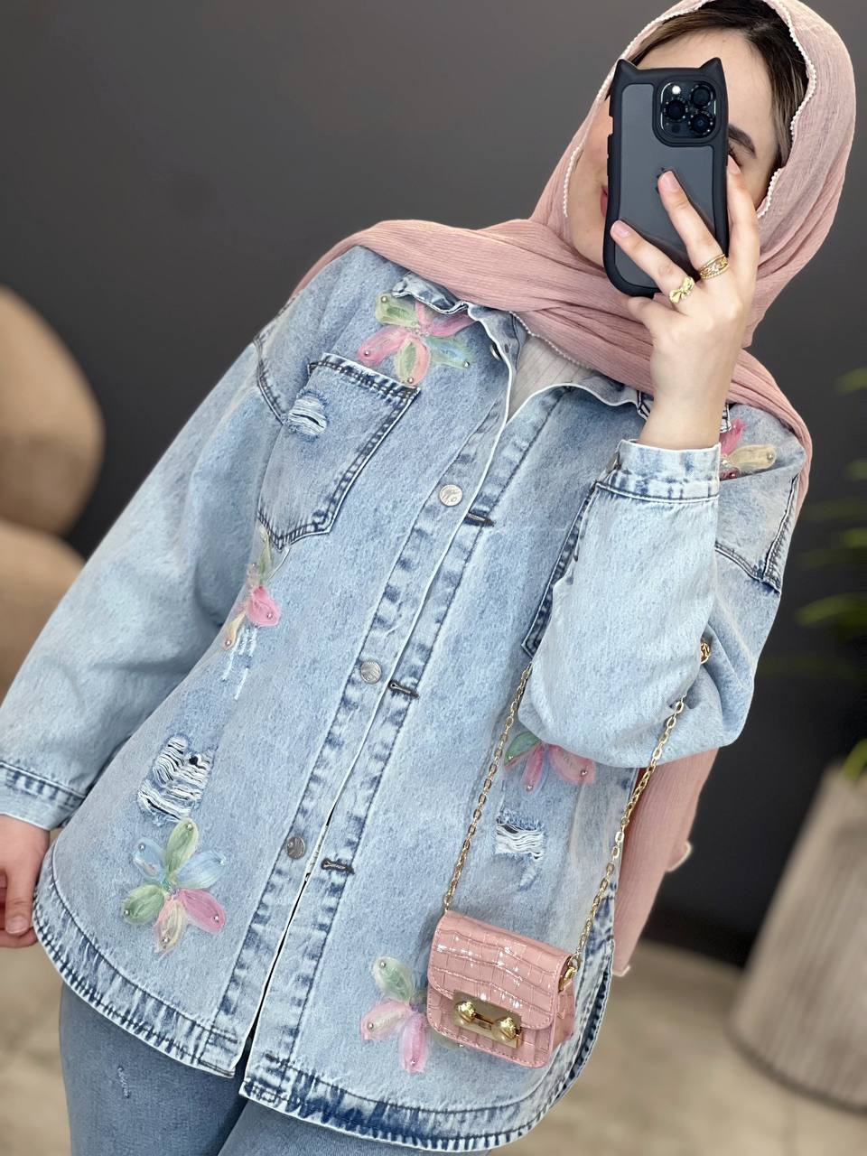 1548- کت جین شکوفه